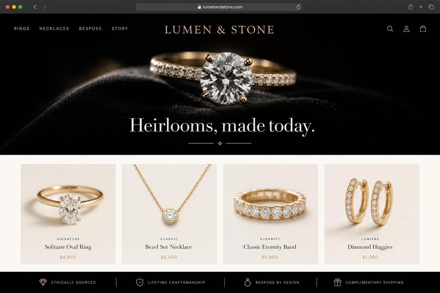 Lumen & Stone website